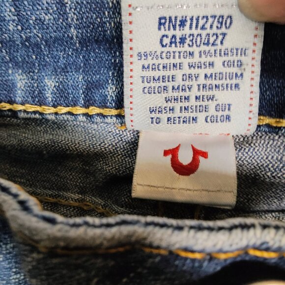 True Religion Size 31 Joey Vintage Low Rise Boot Cut Flap Pockets Jeans - Picture 5 of 13